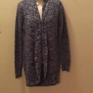 "SALE"  NEW BOBBIE BROOKS CABLE KNIT CARDIGAN NAVY & WHITE, SM